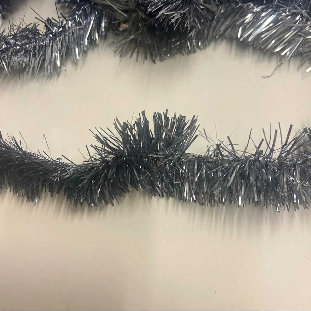 Vintage‎ Christmas Tinsel Garland Blue/Silver 48’ long x 1.5” wide